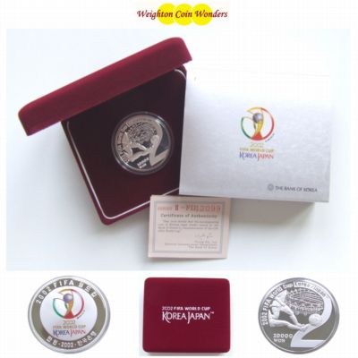 2002 Korea Silver Proof 10,000 Won I - FIFA World Cup